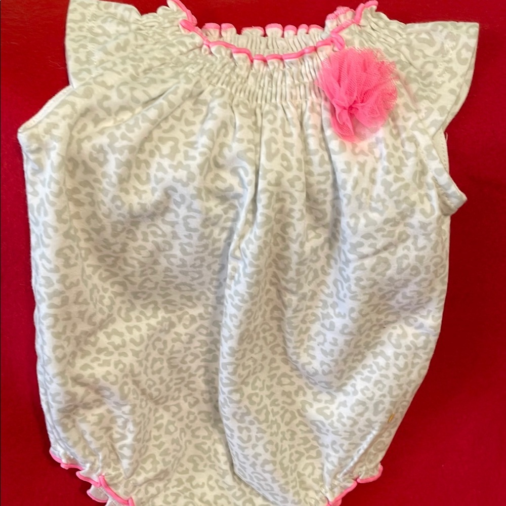 Leopard Print Kids One Piece with Pink Accents